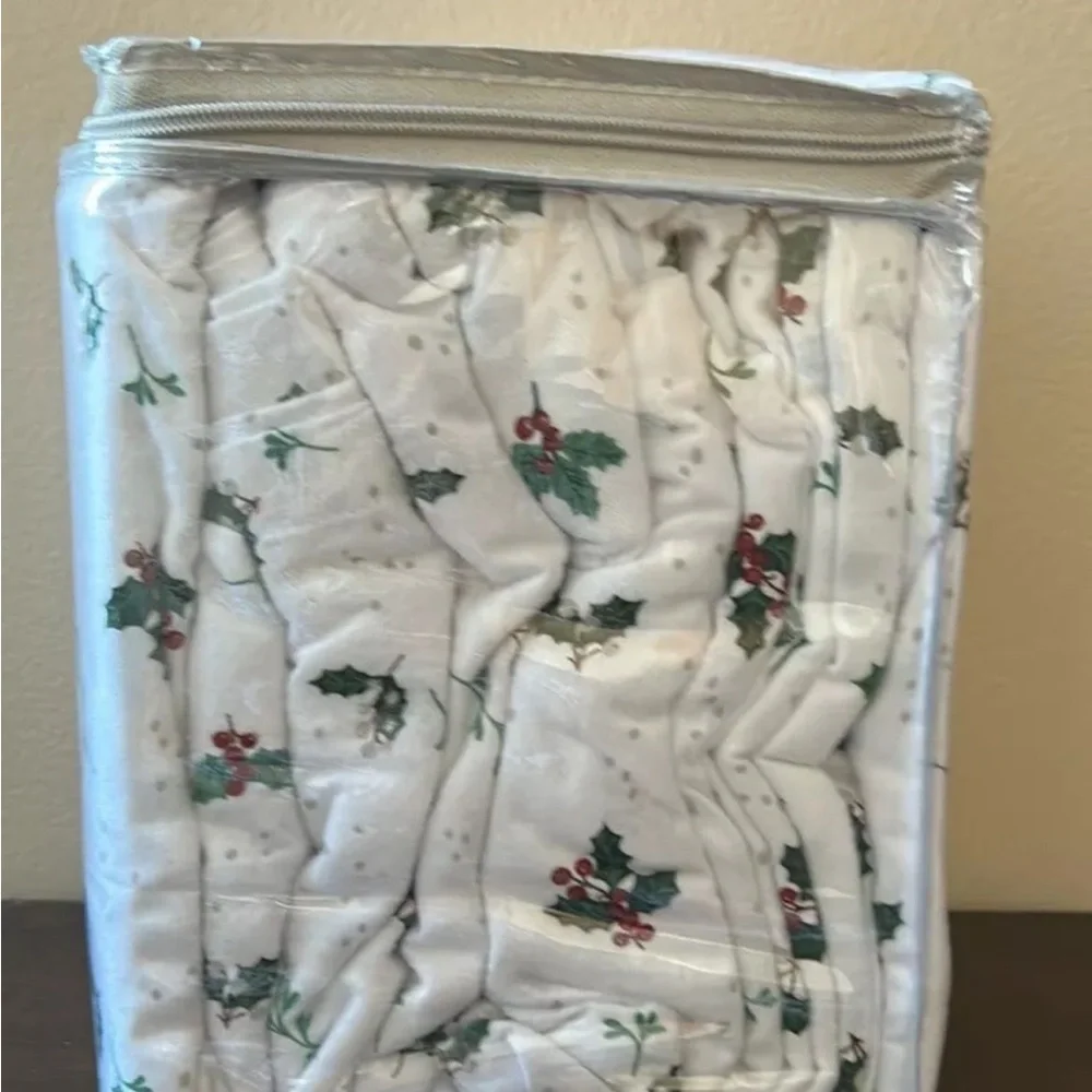Martha Stewart King Sheet set Christmas Holly Berry New Cotton Flannel